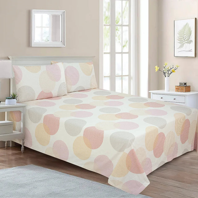 BYFT023643 Home Tex Design King Flat Sheet 240 x 260 Cm 2 Pillow Cover 50 x 80 Cm Lemay 100 Cotton Set of 3.webp