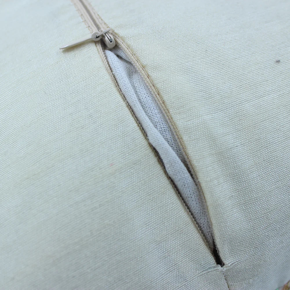 BYFT Orchard Cushion Cover 18 x 18 inch (Diagonal Checks Design - Cream) 45 x 45 cm Luxury Decorative Cushion Cover for Sofa, Bed & Living Room - Set of 02