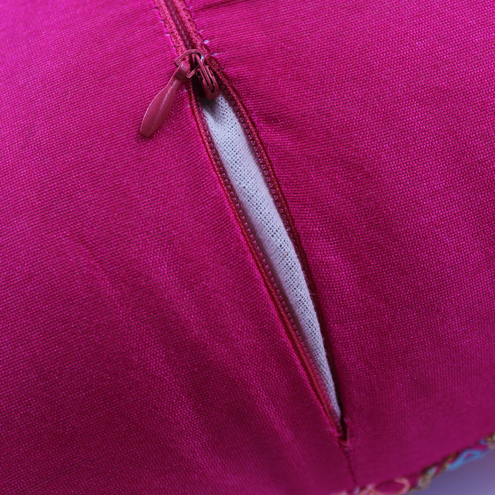 BYFT Orchard Cushion Cover 18 x 18 inch (Diagonal Checks Design - Fuchsia Pink) 45 x 45 cm Luxury Decorative Cushion Cover for Sofa, Bed & Living Room - Set of 02