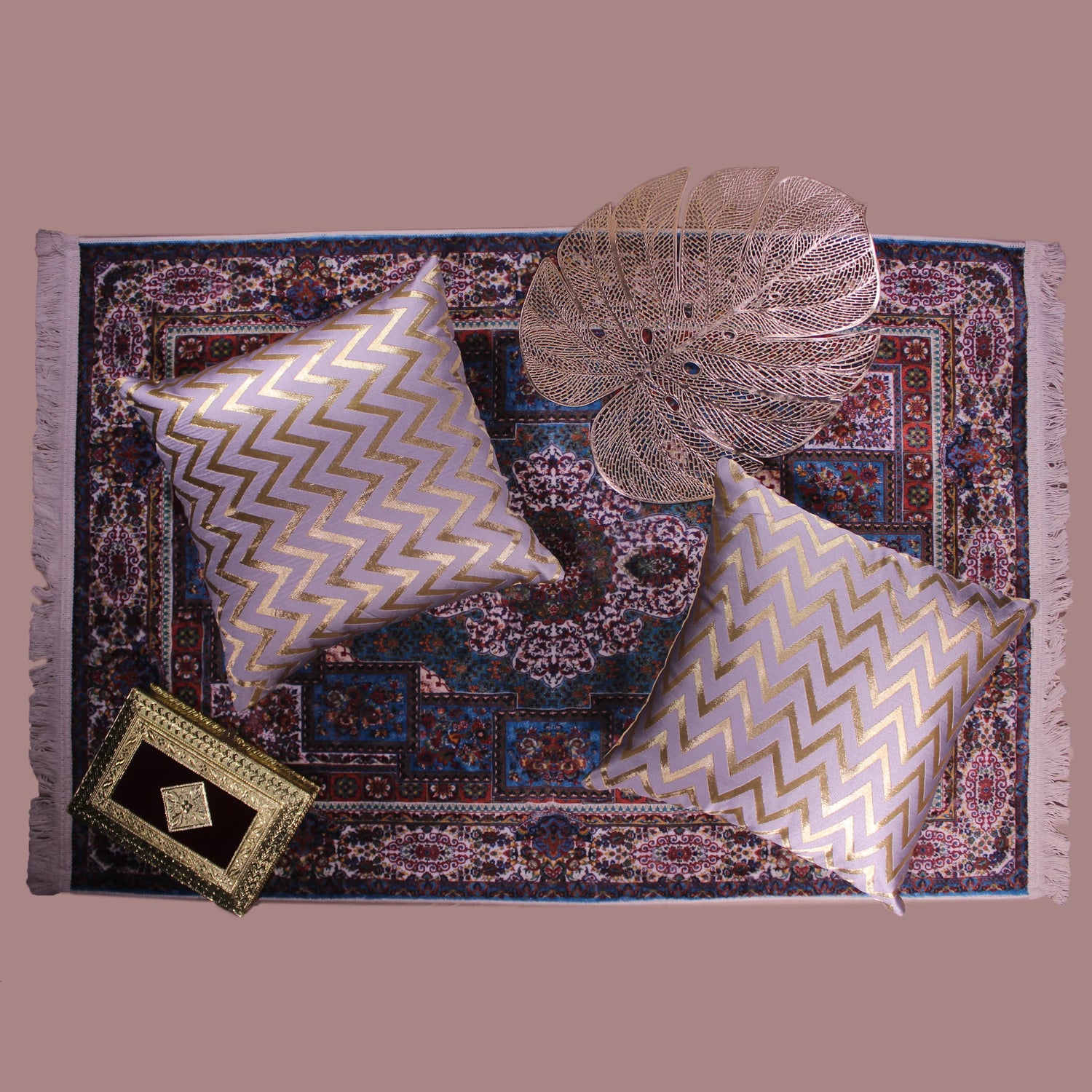 BYFT Orchard Cushion Cover 16 x 16 inch (Zig Zag Design - Grey) 40 x 40 cm Luxury Decorative Cushion Cover for Sofa, Bed & Living Room - Set of 02