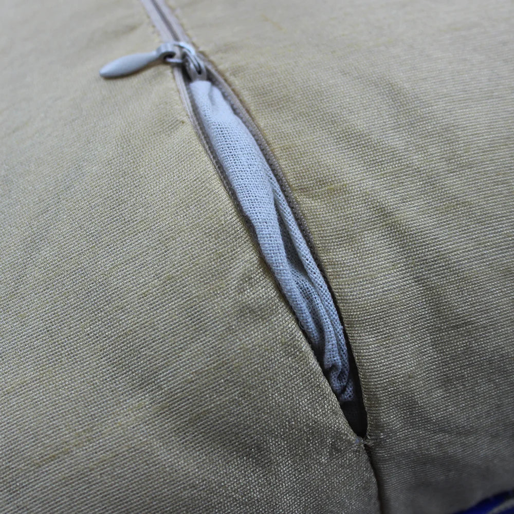 BYFT Orchard Cushion Cover 16 x 16 inch (Zig Zag Design - Royal Blue) 40 x 40 cm Luxury Decorative Cushion Cover for Sofa, Bed & Living Room - Set of 02