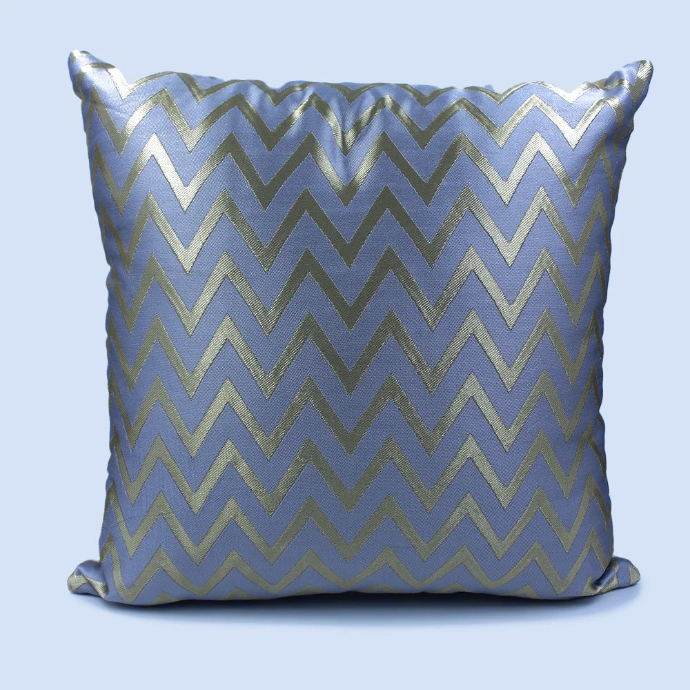 BYFT Orchard Cushion Cover 18 x 18 inch (Zig Zag Design - Grey) 45 x 45 cm Luxury Decorative Cushion Cover for Sofa, Bed & Living Room - Set of 02