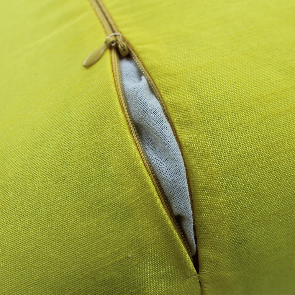 BYFT Orchard Cushion Cover 18 x 18 inch (Diagonal Checks Design - Yellow) 45 x 45 cm Luxury Decorative Cushion Cover for Sofa, Bed & Living Room - Set of 02