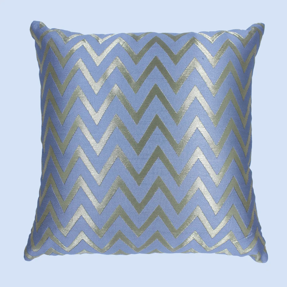 BYFT Orchard Cushion Cover 16 x 16 inch (Zig Zag Design - Grey) 40 x 40 cm Luxury Decorative Cushion Cover for Sofa, Bed & Living Room - Set of 02