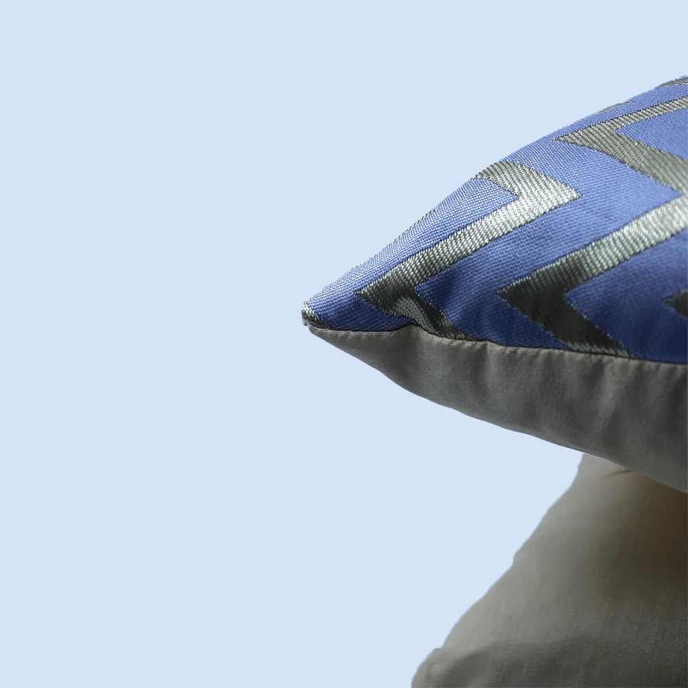 BYFT Orchard Cushion Cover 16 x 16 inch (Zig Zag Design - Grey) 40 x 40 cm Luxury Decorative Cushion Cover for Sofa, Bed & Living Room - Set of 02