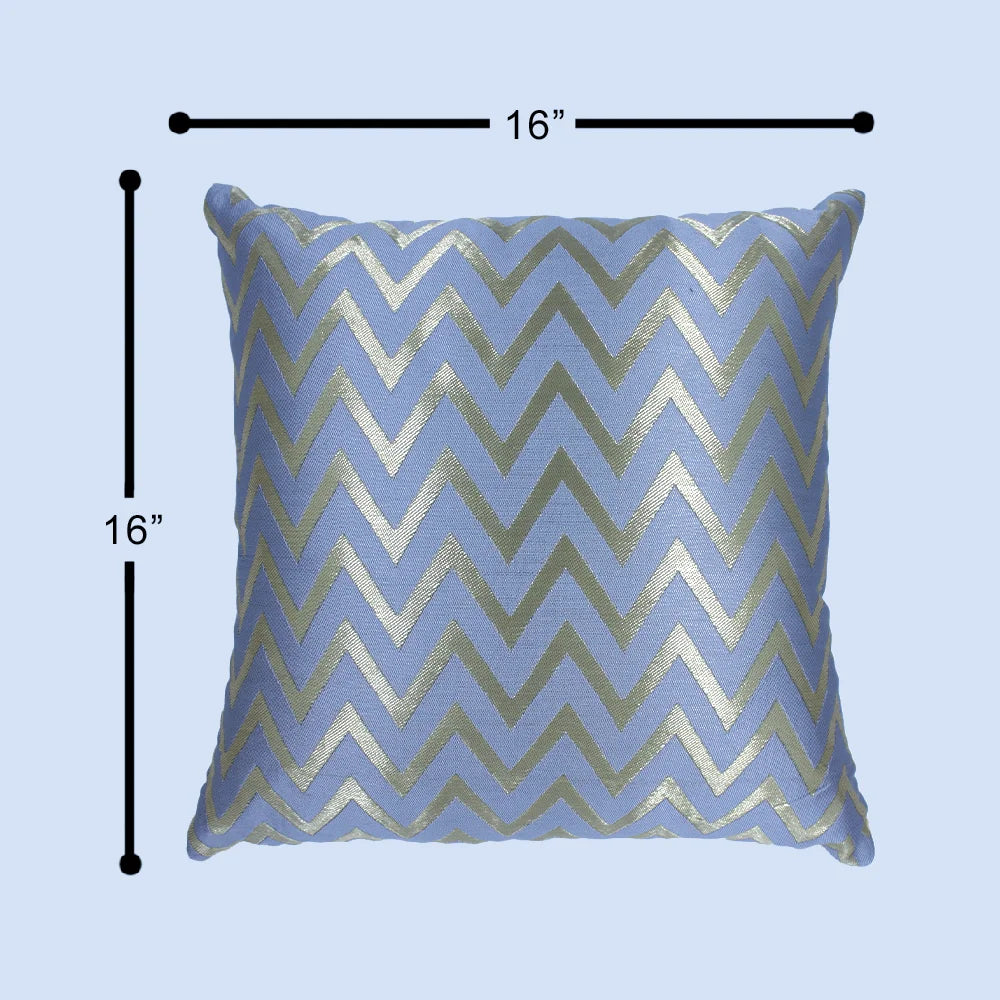 BYFT Orchard Cushion Cover 16 x 16 inch (Zig Zag Design - Grey) 40 x 40 cm Luxury Decorative Cushion Cover for Sofa, Bed & Living Room - Set of 02