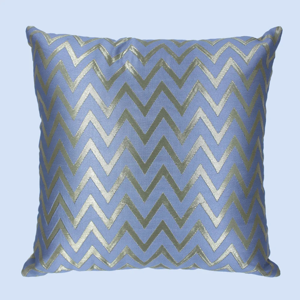BYFT Orchard Cushion Cover 18 x 18 inch (Zig Zag Design - Grey) 45 x 45 cm Luxury Decorative Cushion Cover for Sofa, Bed & Living Room - Set of 02