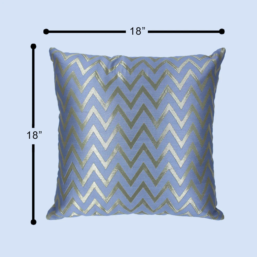 BYFT Orchard Cushion Cover 18 x 18 inch (Zig Zag Design - Grey) 45 x 45 cm Luxury Decorative Cushion Cover for Sofa, Bed & Living Room - Set of 02