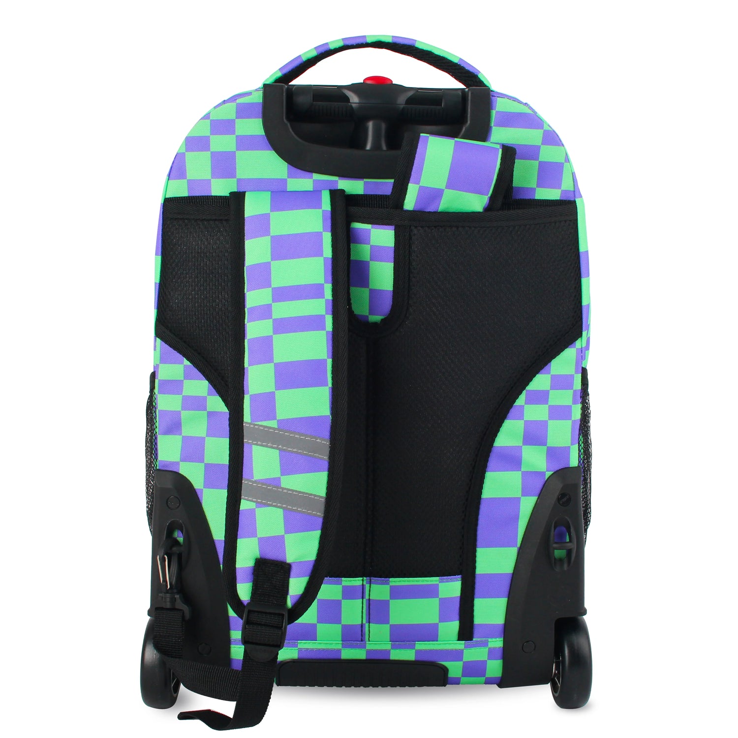 J World New York Sunrise Kids Rolling Backpack - PIXEL CHECKERS - 18 Inch
