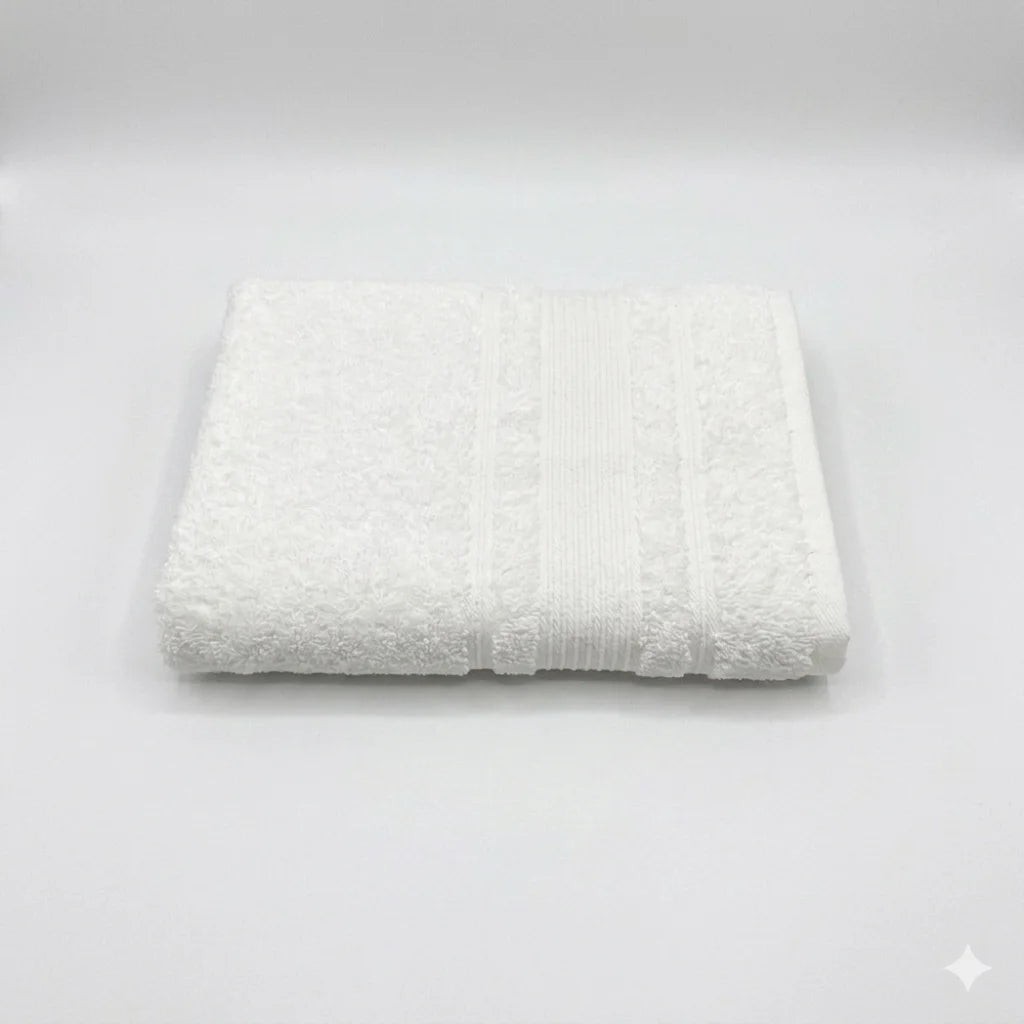 BYFT Home Aura | White Cotton Towel Sets - Soft, Absorbent, Quick-Dry | 550 GSM