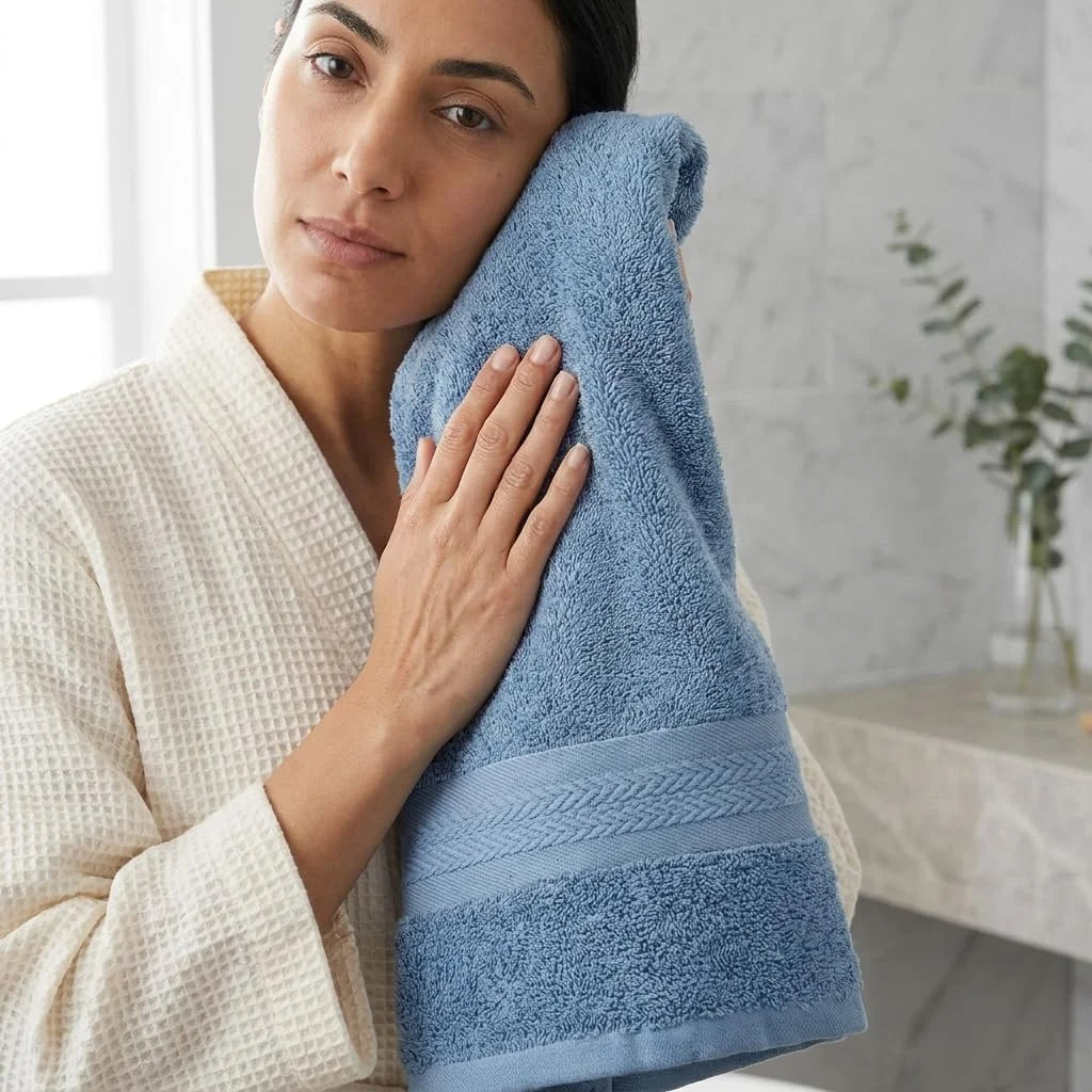 BYFT Home Essence 70 x 140 Cm Cotton Bath Towel - Soft, Absorbent, Quick-Dry | 550 GSM