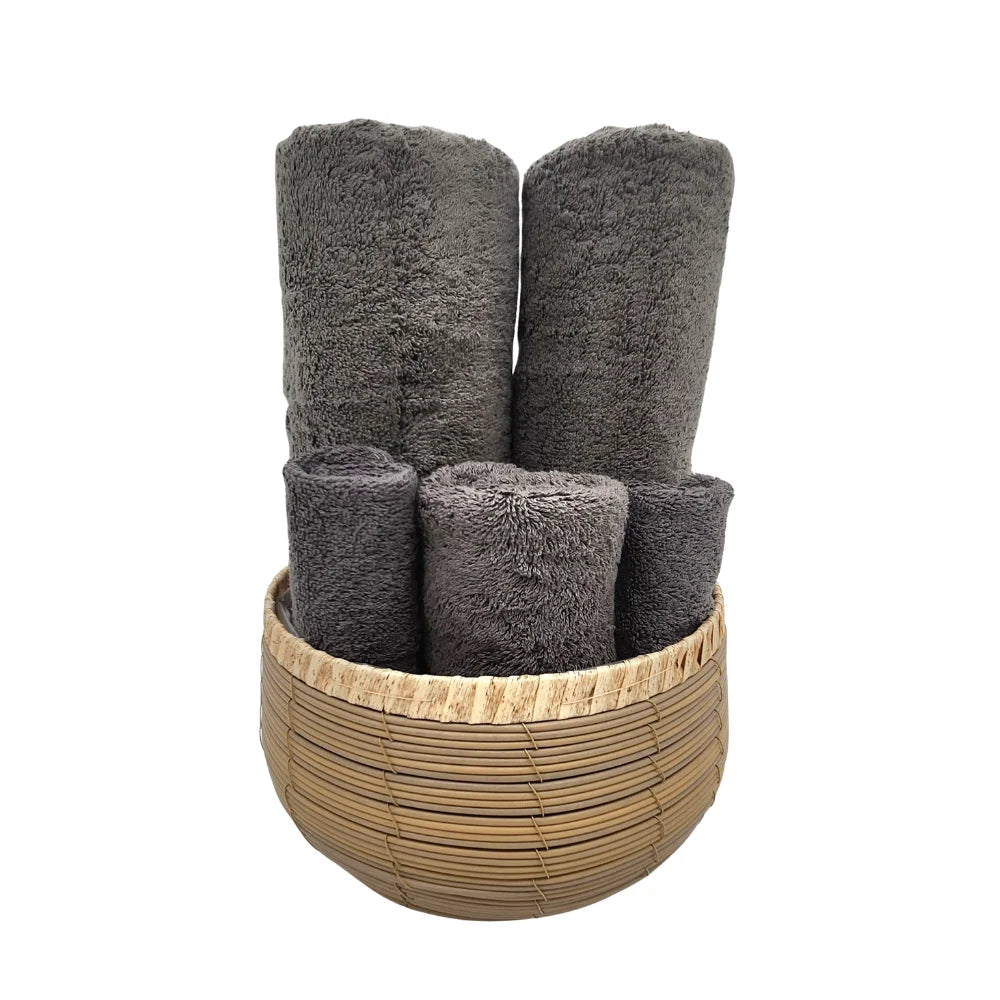 BYFT Home Essence | Grey Cotton Towel Sets - Soft, Absorbent, Quick-Dry | 550 GSM