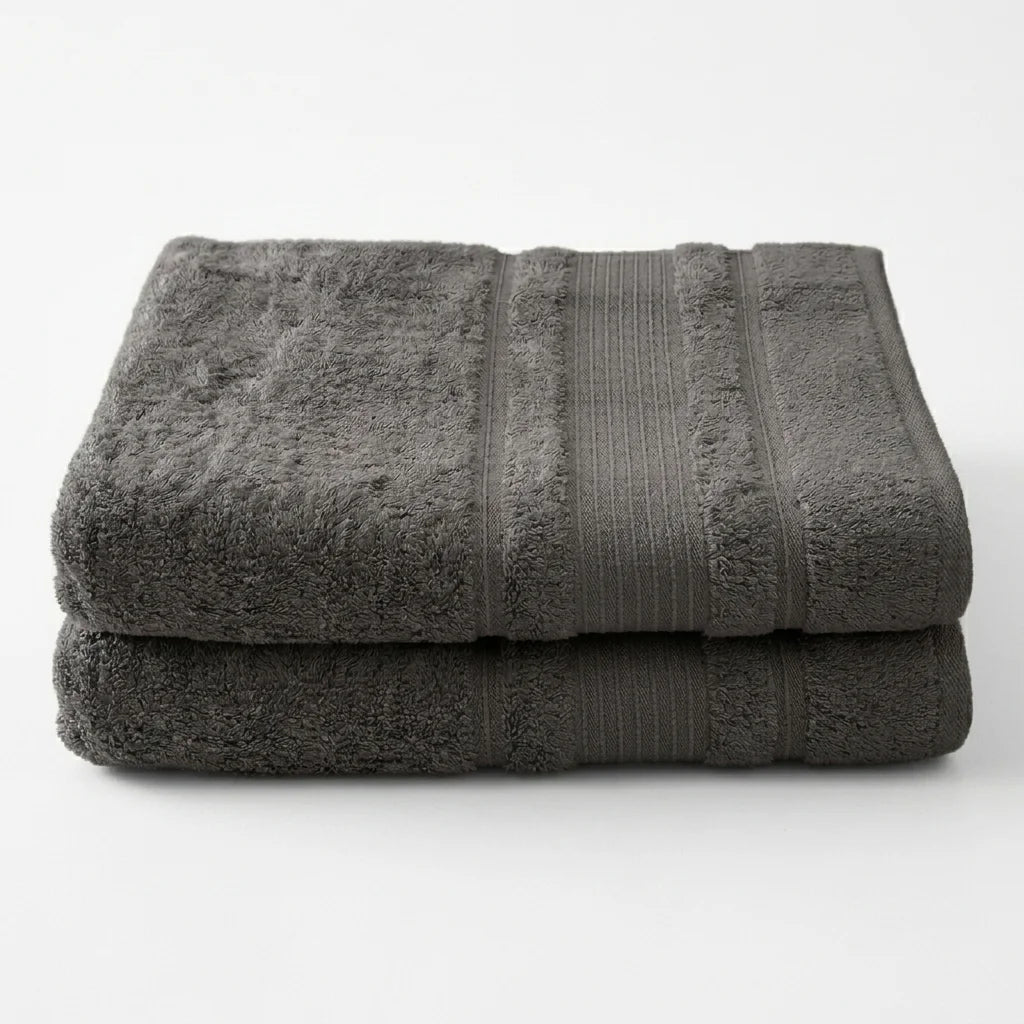 BYFT Home Aura | Grey Cotton Towel Sets - Soft, Absorbent, Quick-Dry | 550 GSM