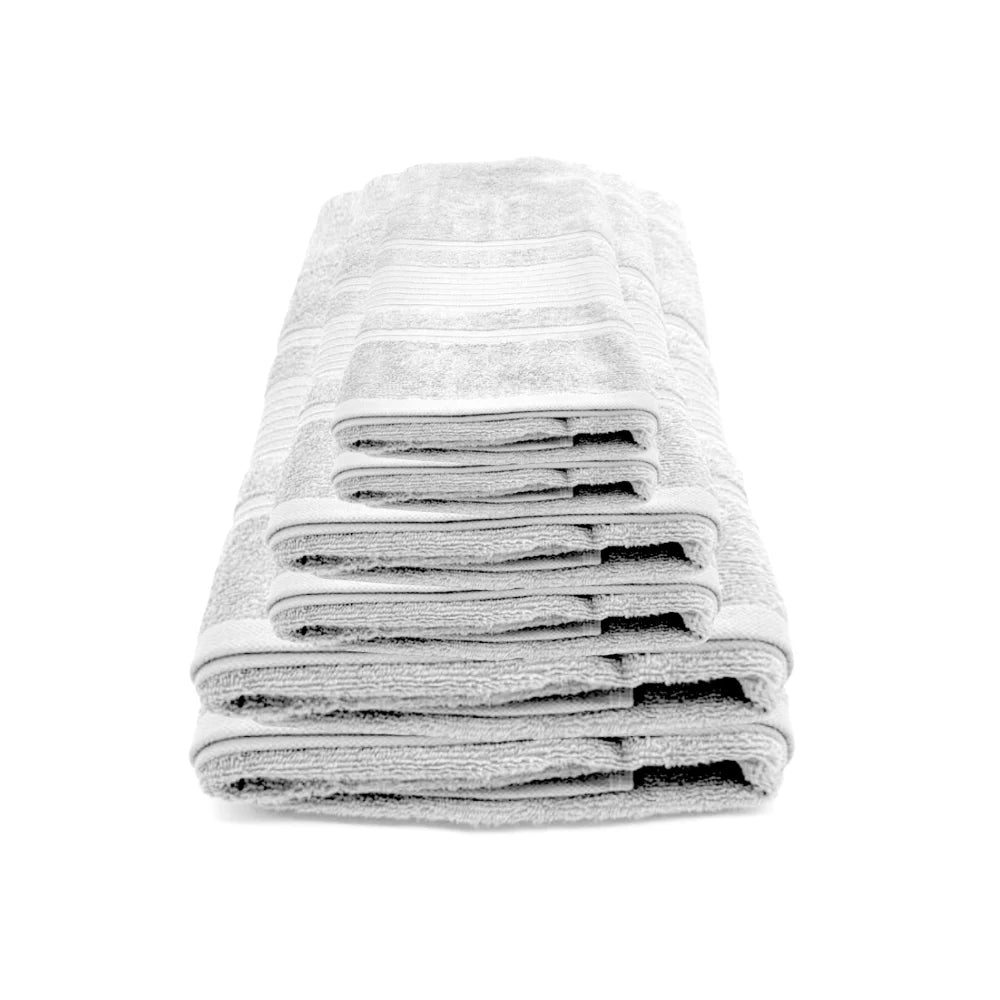 BYFT Home Aura Cotton Towel White Luxury - Soft, Absorbent, Quick-Dry, 550 GSM