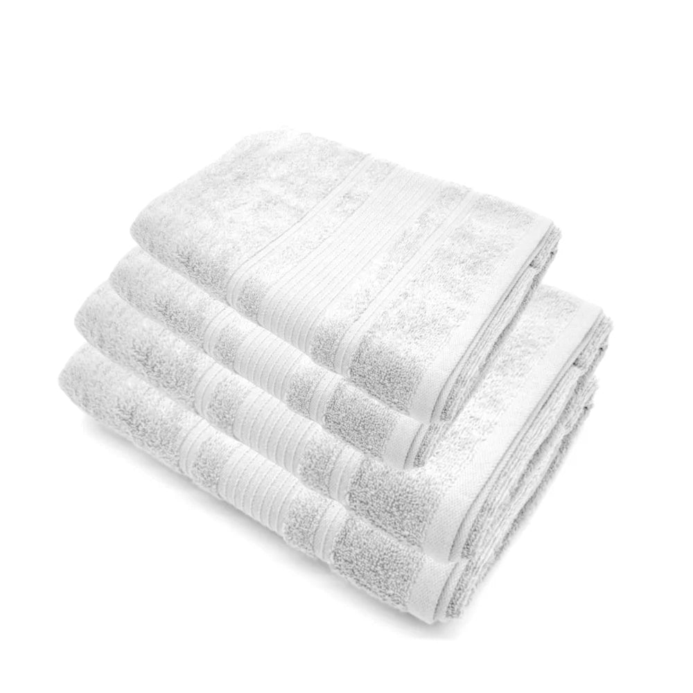BYFT Home Aura Cotton Towel White Luxury - Soft, Absorbent, Quick-Dry, 550 GSM