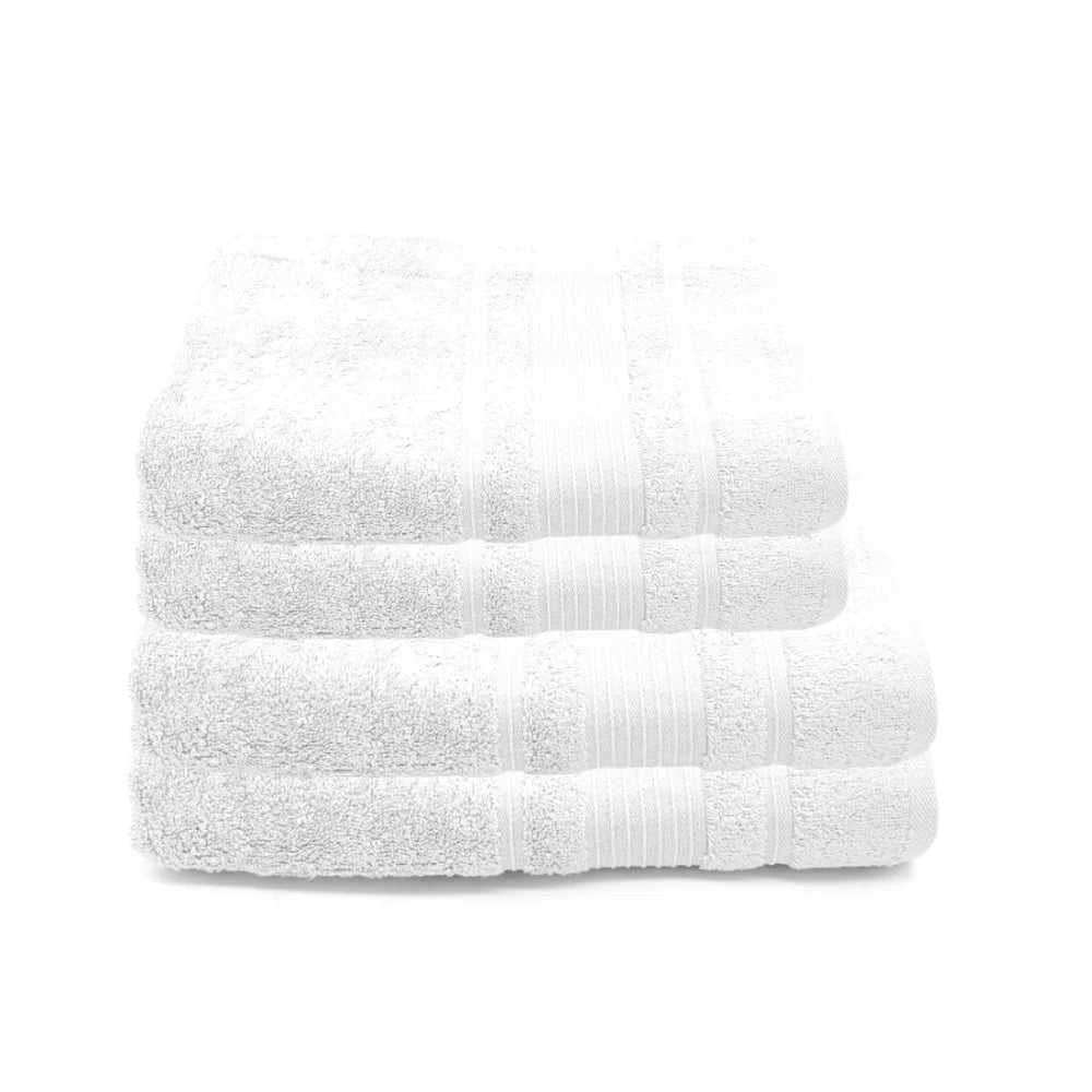 BYFT Home Aura Cotton Towel White Luxury - Soft, Absorbent, Quick-Dry, 550 GSM