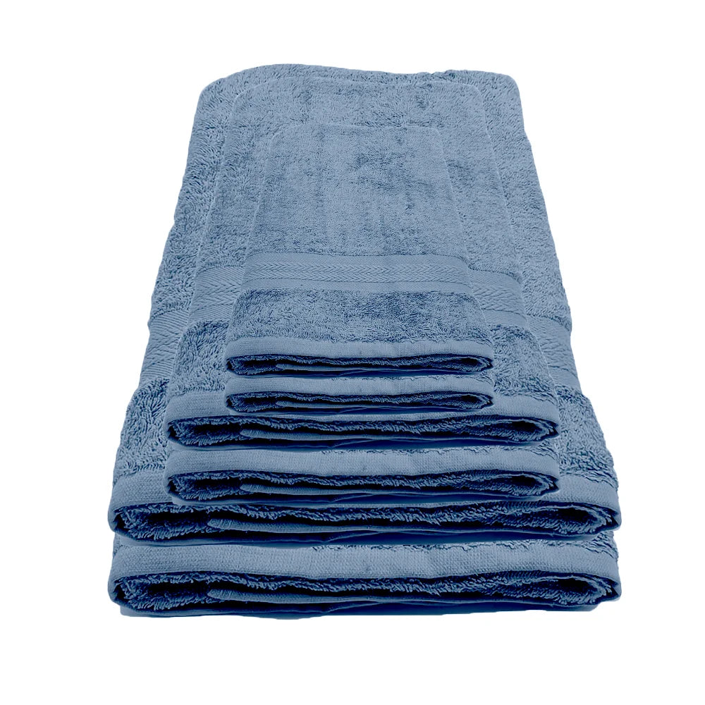 BYFT Home Essence Cotton Towel Blue Luxury - Soft, Absorbent, Quick-Dry, 550 GSM