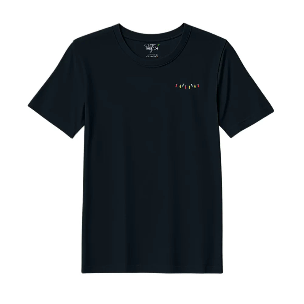 BYFT Threads Embroidered For You Christmas - Christmas Light Garland Designed T-Shirts