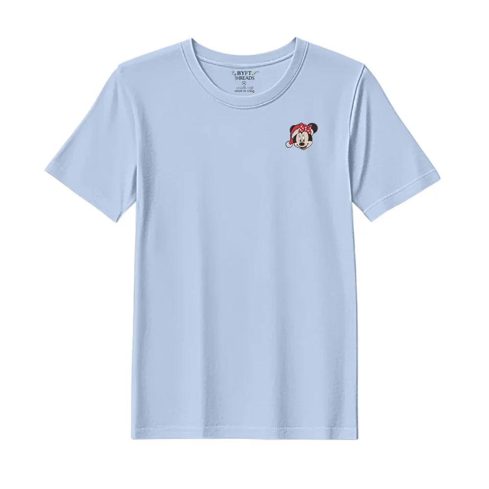 BYFT Threads Embroidered For You Christmas - Christmas Minnie Face Designed T-Shirts