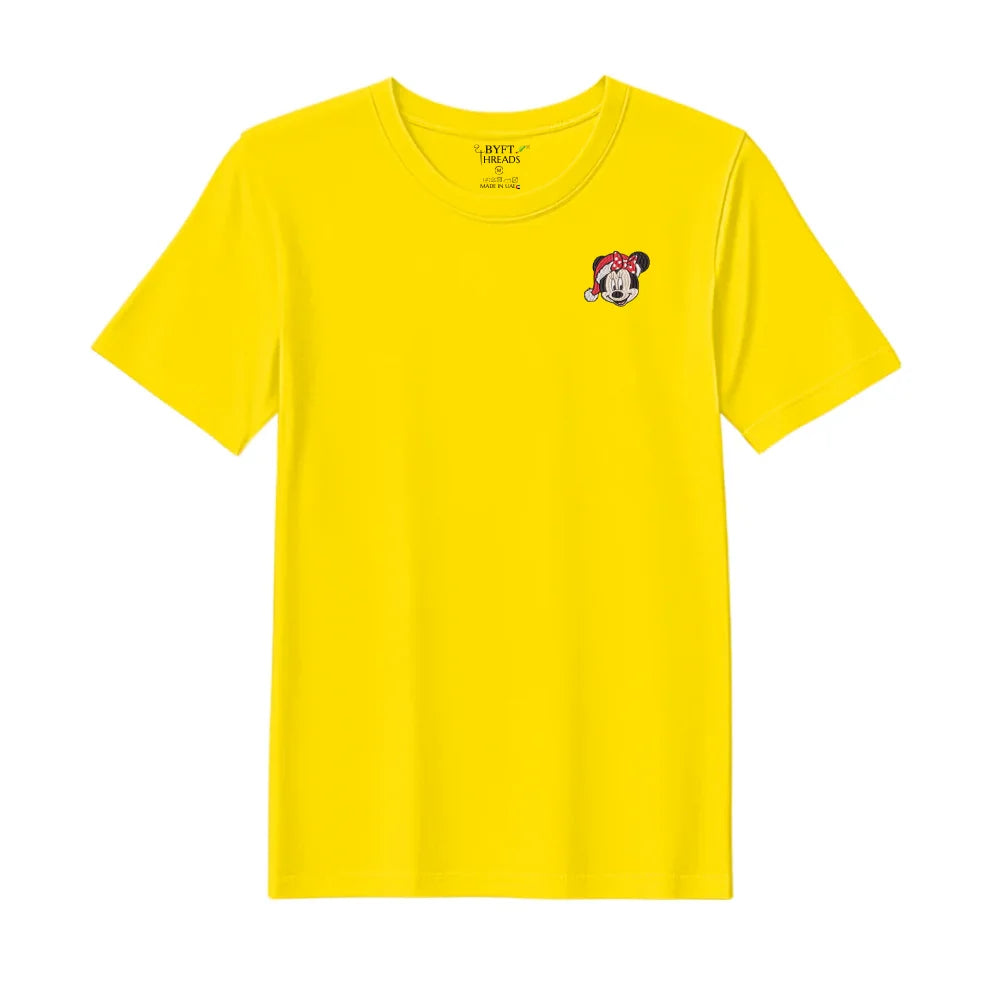 BYFT Threads Embroidered For You Christmas - Christmas Minnie Face Designed T-Shirts