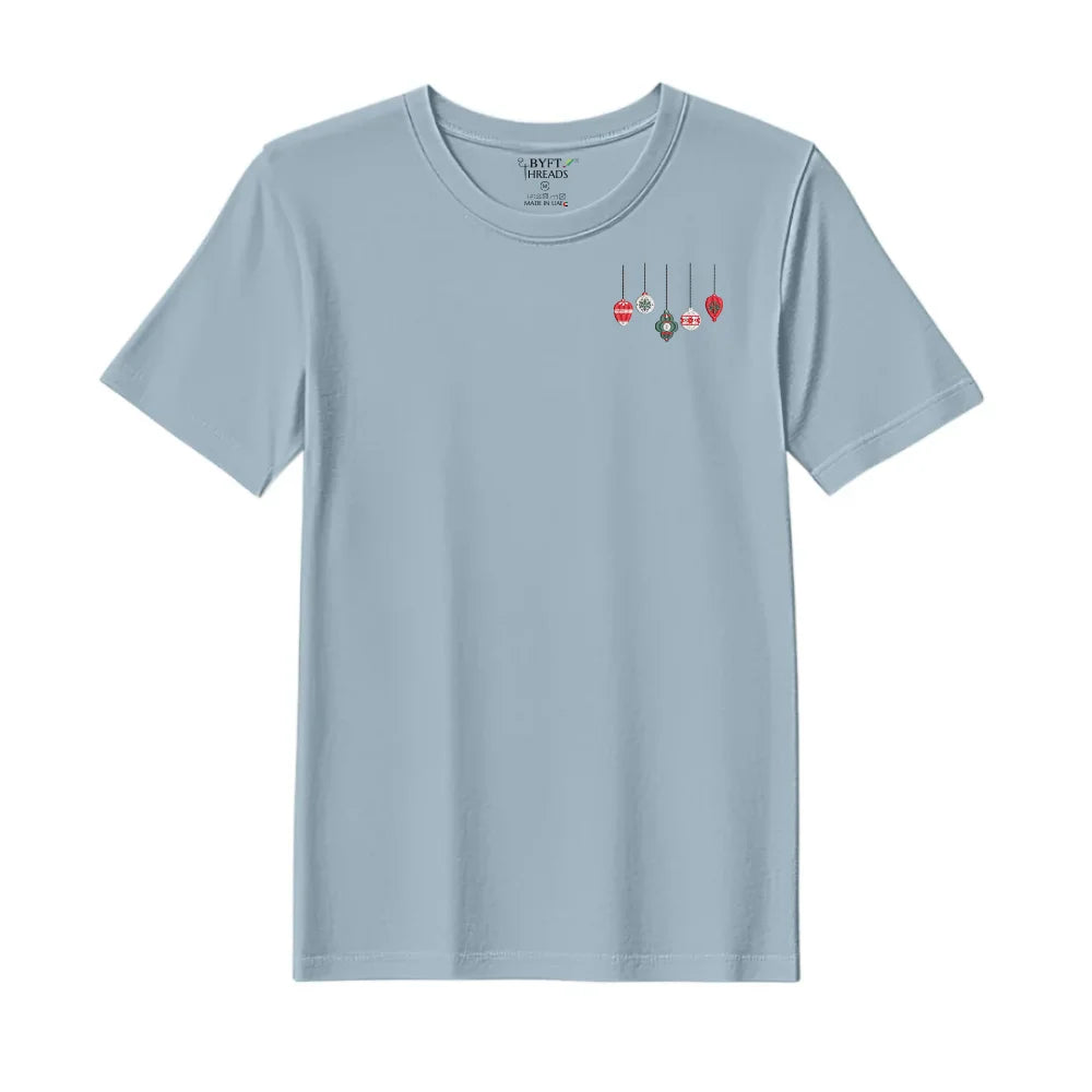 BYFT Threads Embroidered For You Christmas - Christmas Ornament Set Designed T-Shirts