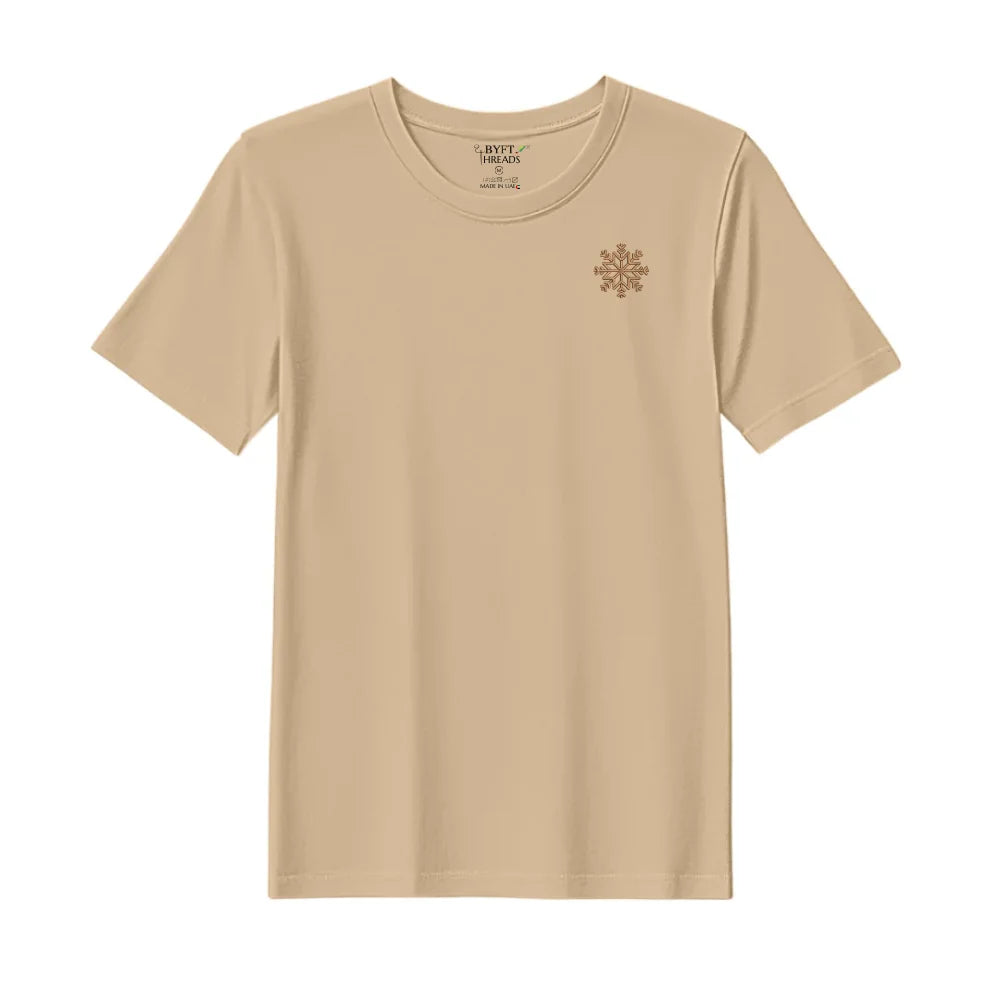 BYFT Threads Embroidered For You Christmas - Christmas Snowflakes Designed T-Shirts