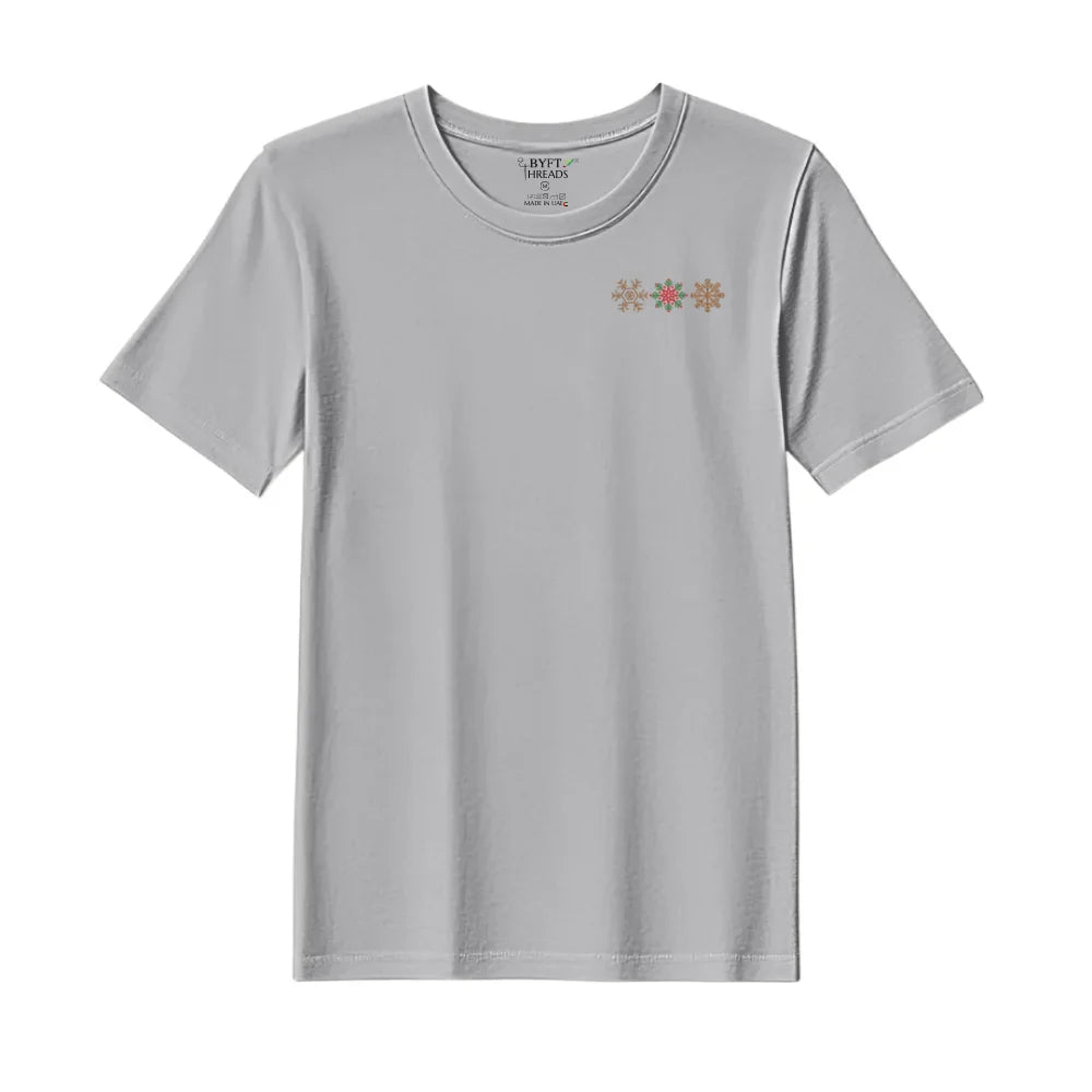 BYFT Threads Embroidered For You Christmas - Christmas Snowflakes Trio Designed T-Shirts