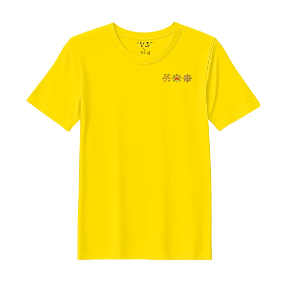 BYFT Threads Embroidered For You Christmas - Christmas Snowflakes Trio Designed T-Shirts