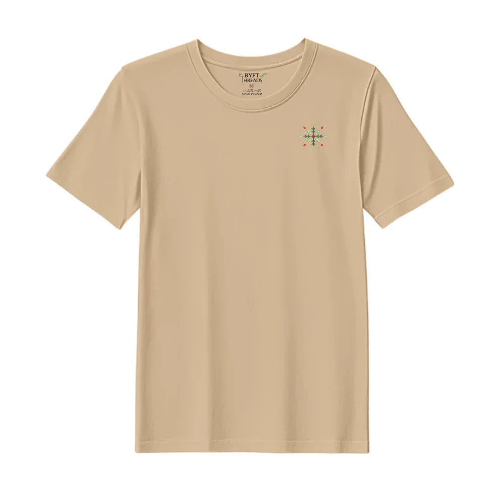 BYFT Threads Embroidered For You Christmas - Diamond Snowflake Designed T-Shirts
