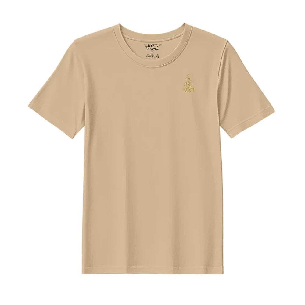BYFT Threads Embroidered For You Christmas - Elegant Loop Christmas Tree Designed T-Shirts