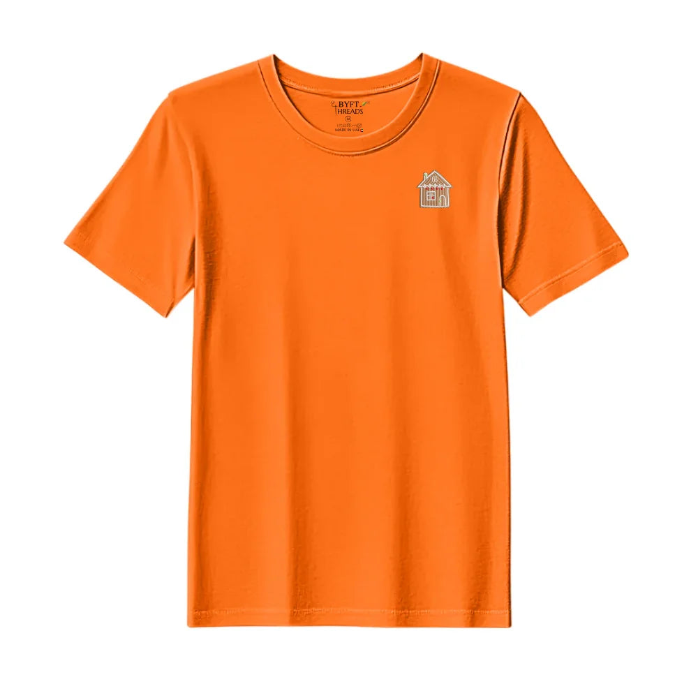 BYFT Threads Embroidered For You Christmas - Gingerbread House Cookie Designed T-Shirts