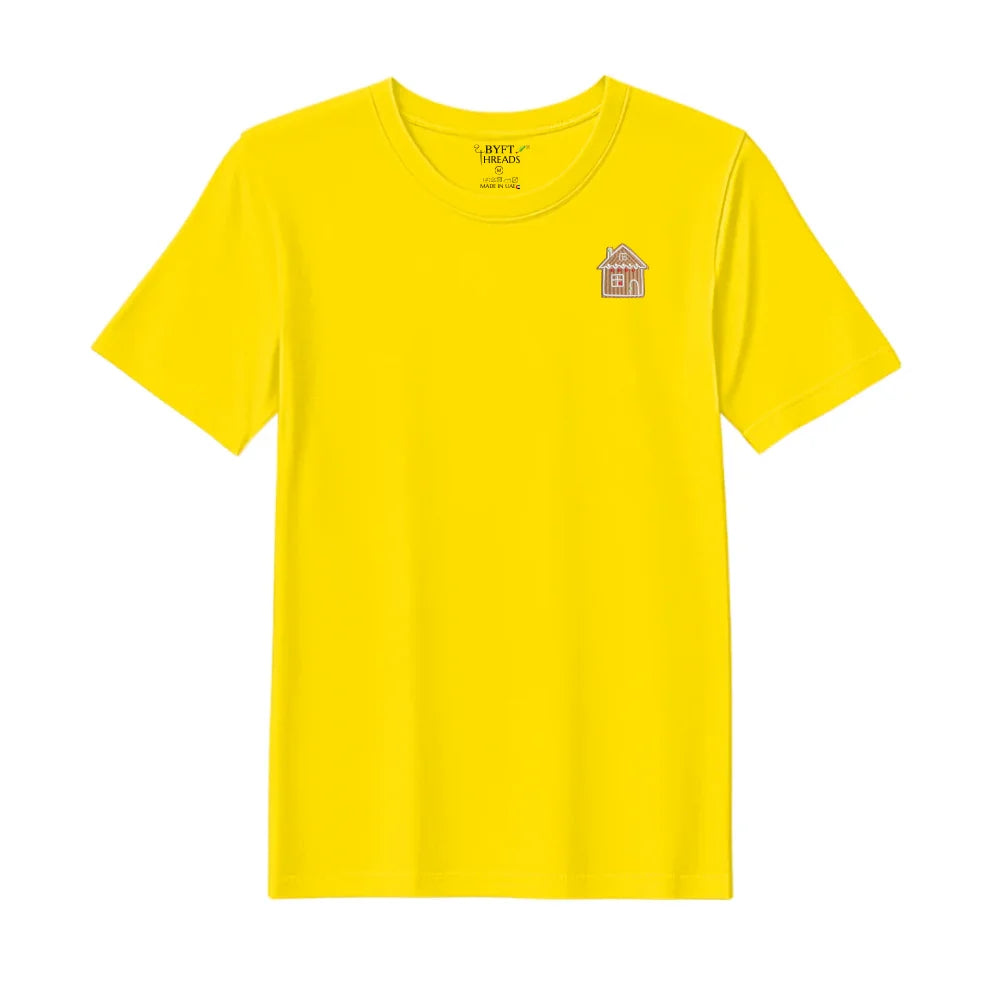 BYFT Threads Embroidered For You Christmas - Gingerbread House Cookie Designed T-Shirts