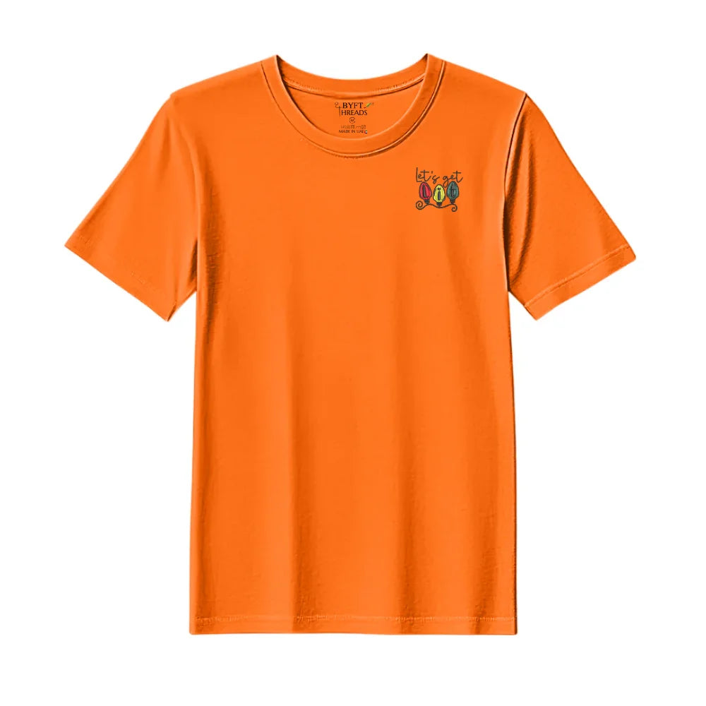BYFT Threads Embroidered For You Christmas - Lets Get Lit Christmas Lights Designed T-Shirts