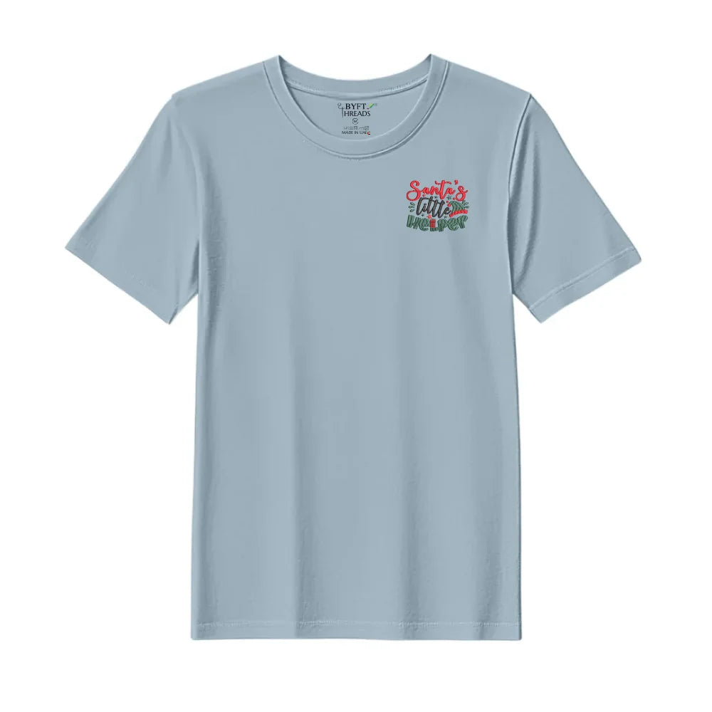 BYFT Threads Embroidered For You Christmas - Santas Little Helper Designed T-Shirts