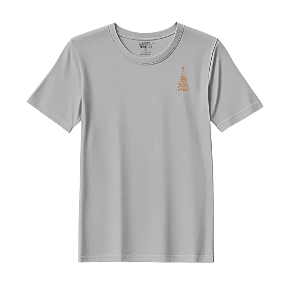 BYFT Threads Embroidered For You Christmas - Zigzag Christmas Tree Designed T-Shirts
