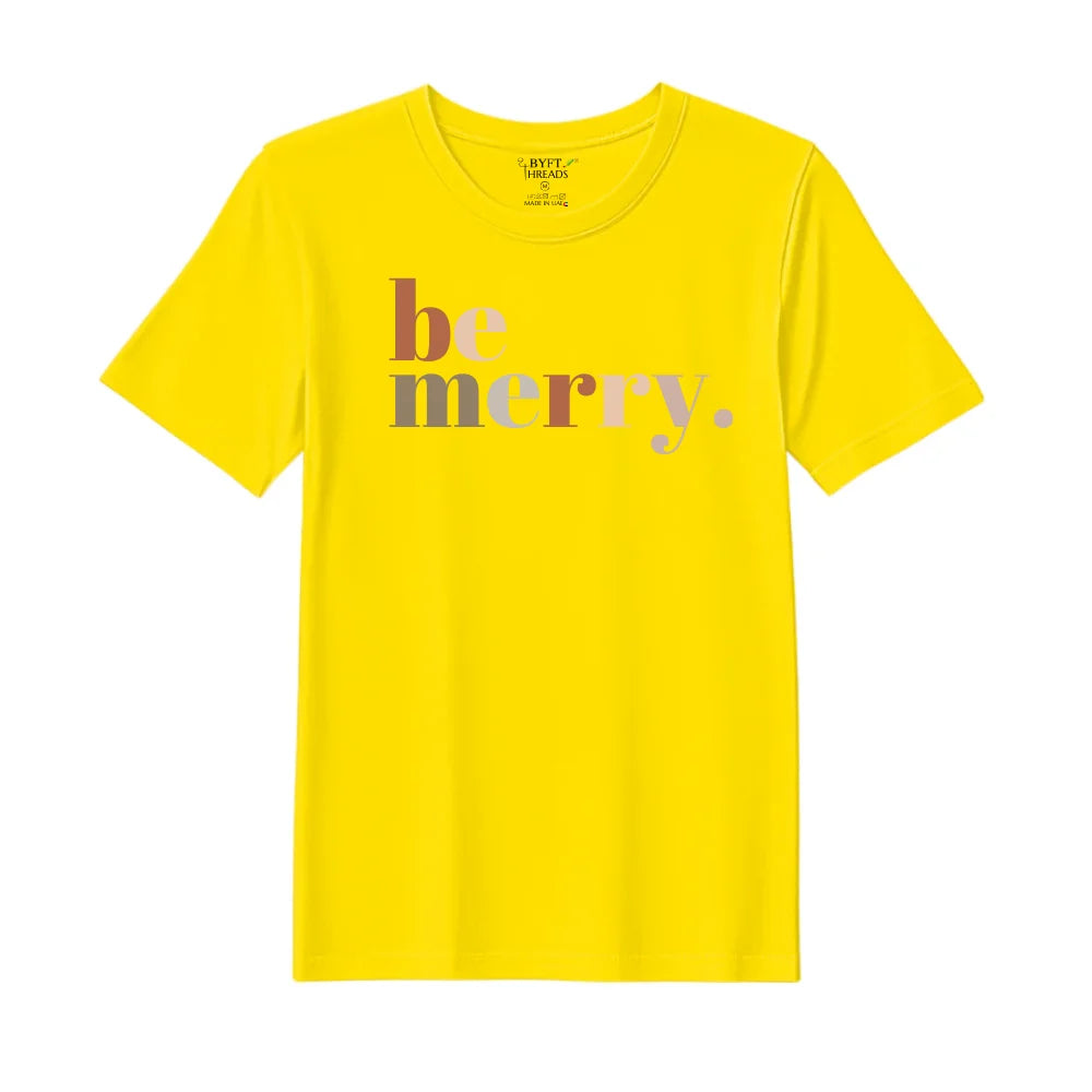 BYFT Threads Printed Christmas - Be Merry Designed T-Shirts