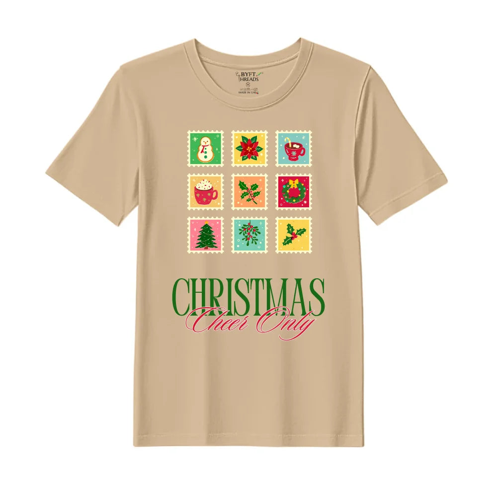 BYFT Threads Printed Christmas - Christmas Cheer Only Designed T-Shirts