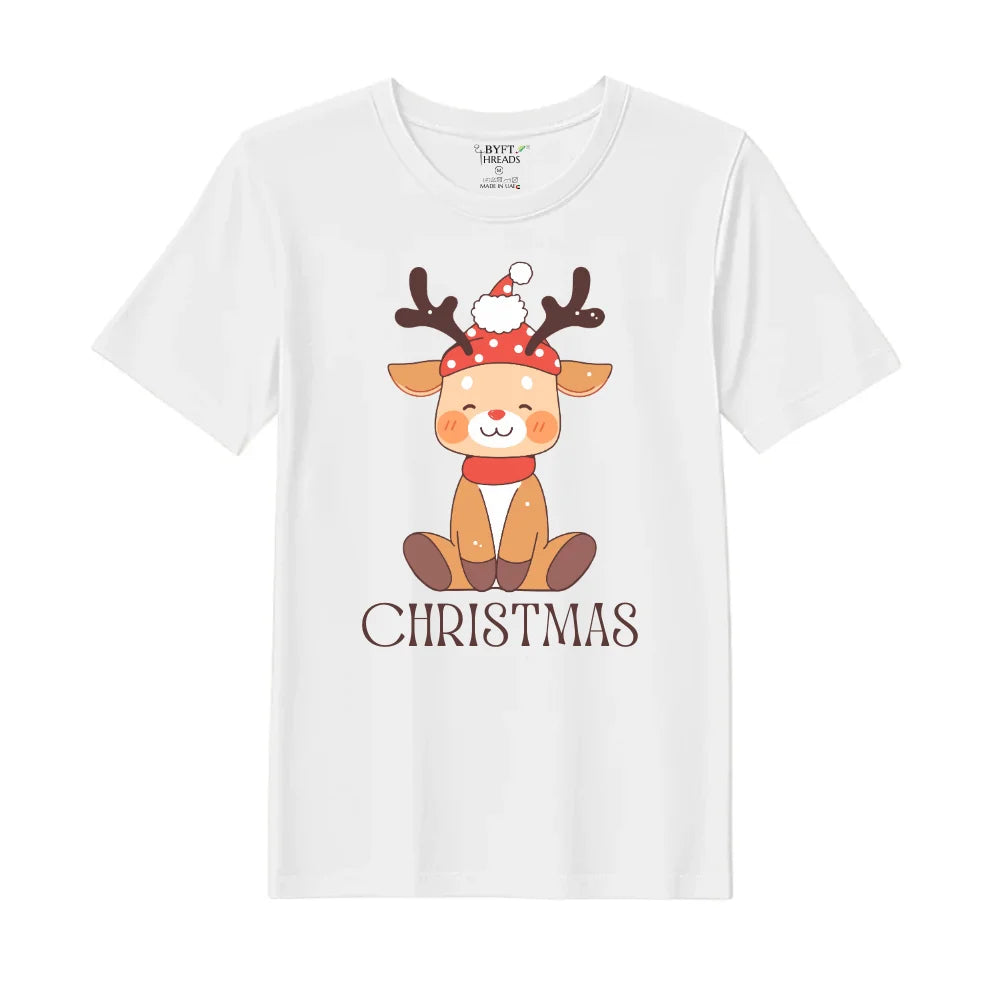 BYFT Threads Printed Christmas - Christmas Deer Designed T-Shirts