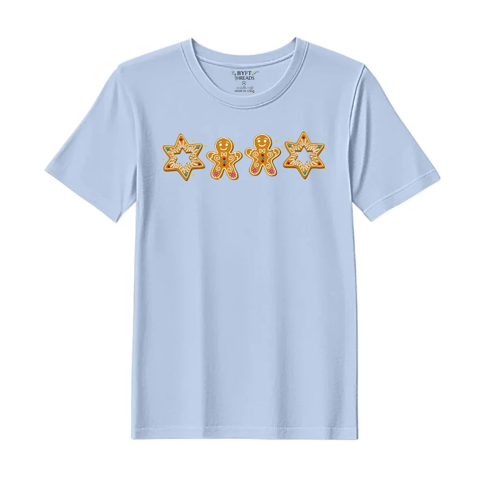 BYFT Threads Printed Christmas - Gingerbread Star Designed T-Shirts