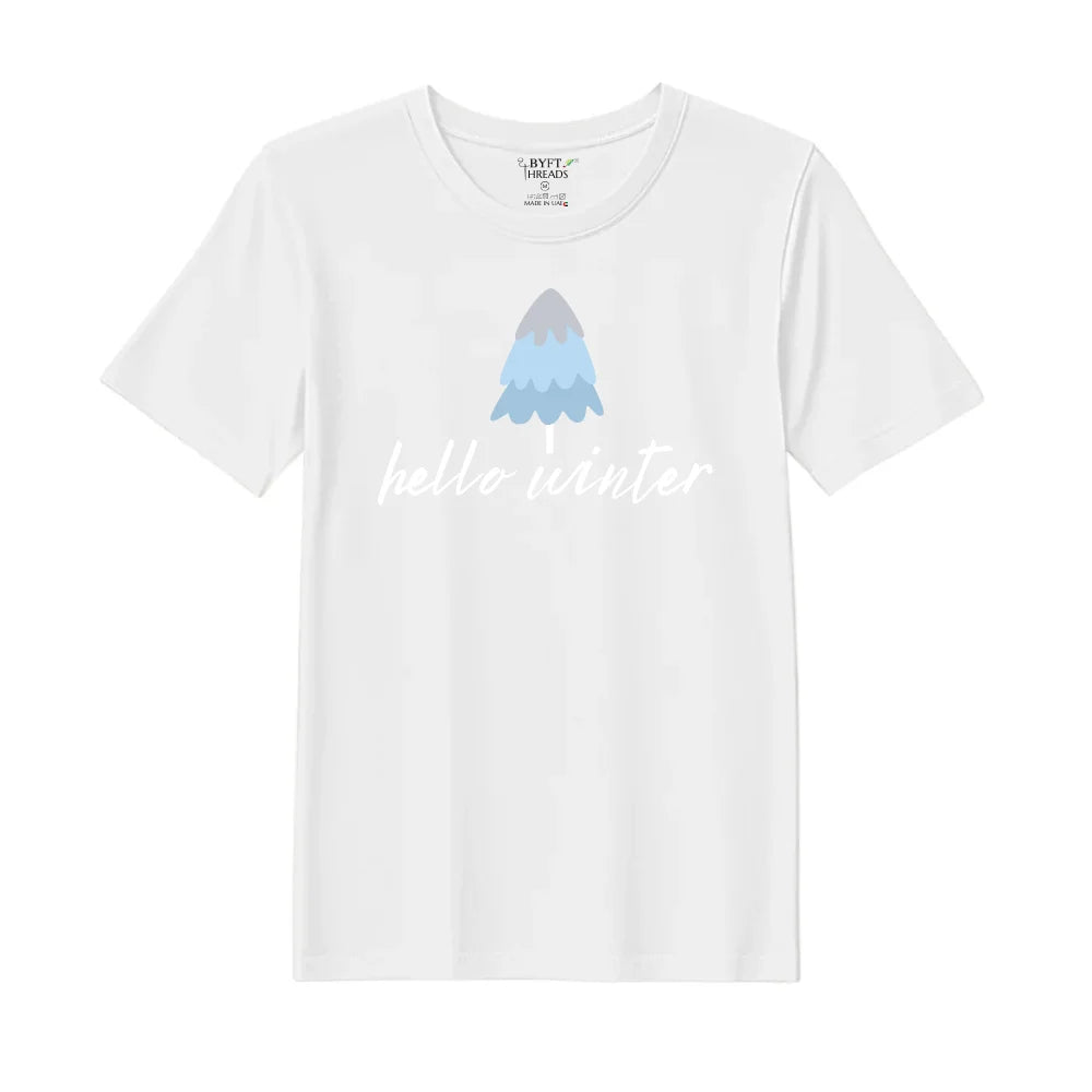 BYFT Threads Printed Christmas - Hello Winter Designed T-Shirts