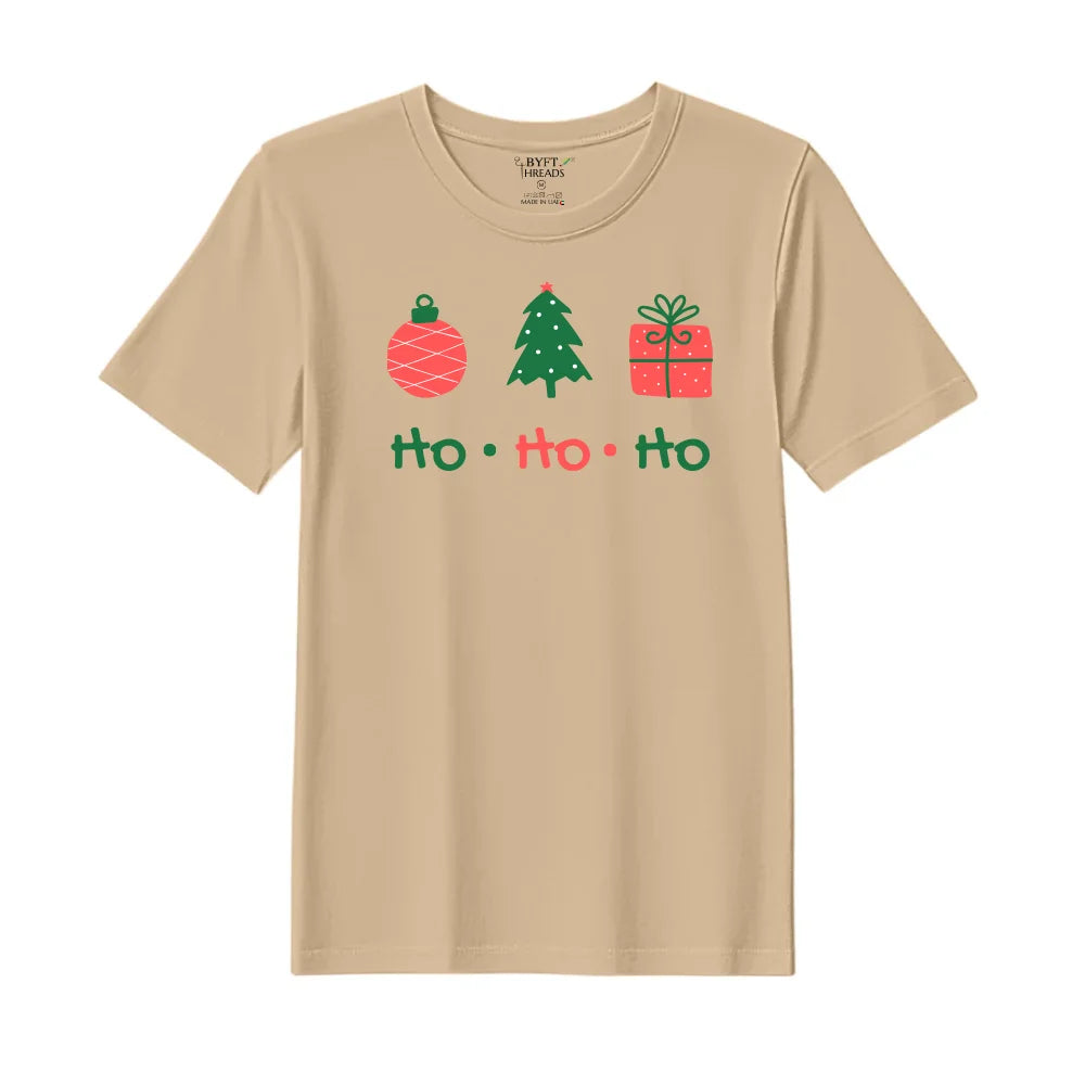 BYFT Threads Printed Christmas - HO HO HO Designed T-Shirts