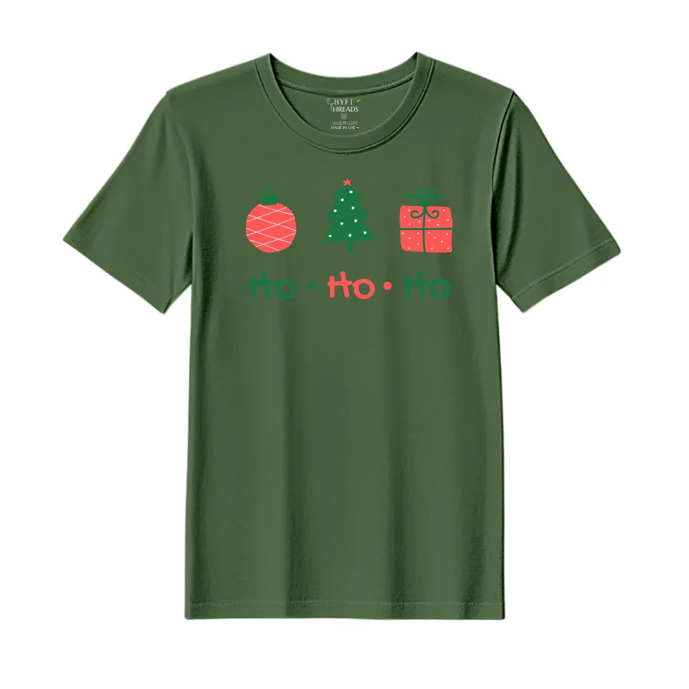 BYFT Threads Printed Christmas - HO HO HO Designed T-Shirts
