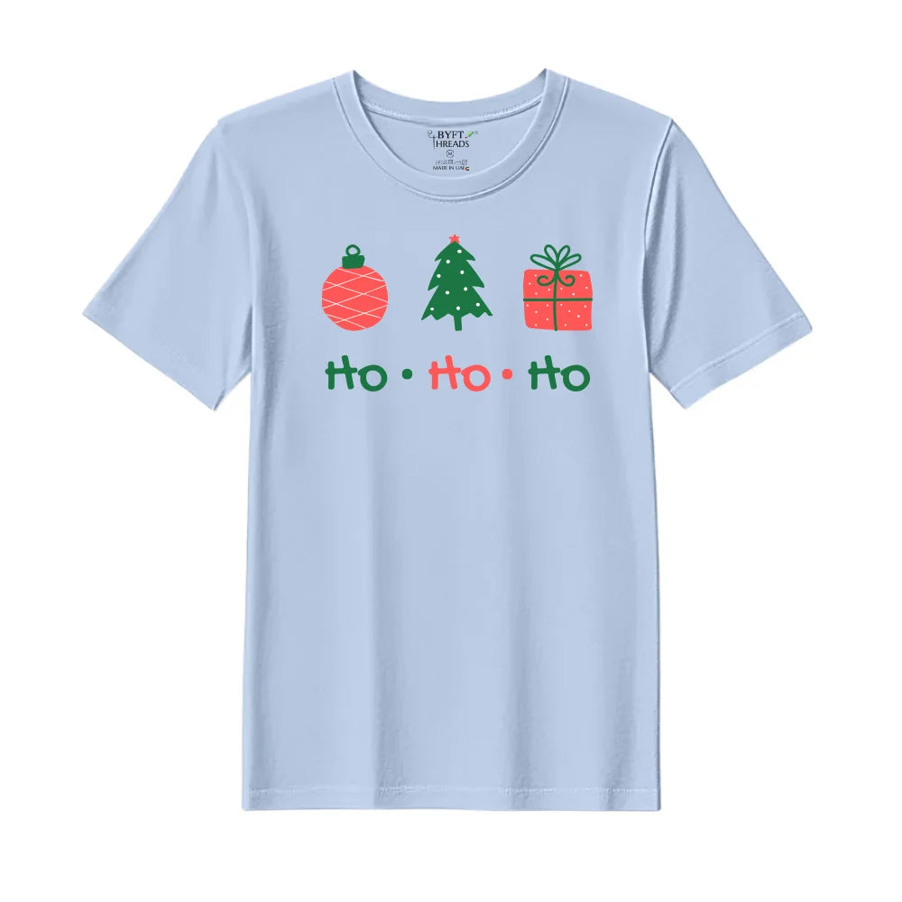 BYFT Threads Printed Christmas - HO HO HO Designed T-Shirts