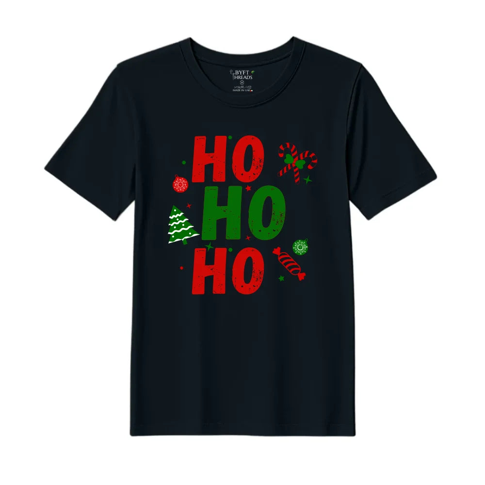 BYFT Threads Printed Christmas - Ho Ho Ho Toffee Designed T-Shirts