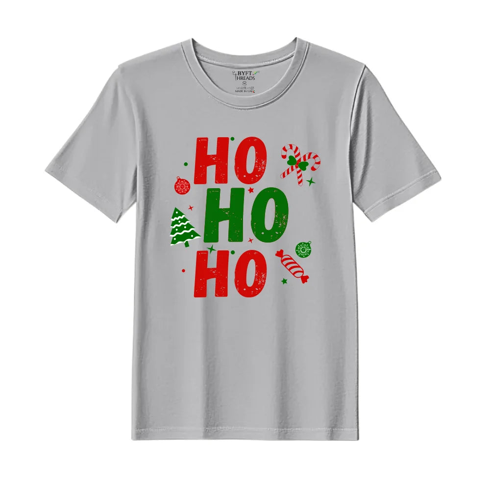 BYFT Threads Printed Christmas - Ho Ho Ho Toffee Designed T-Shirts