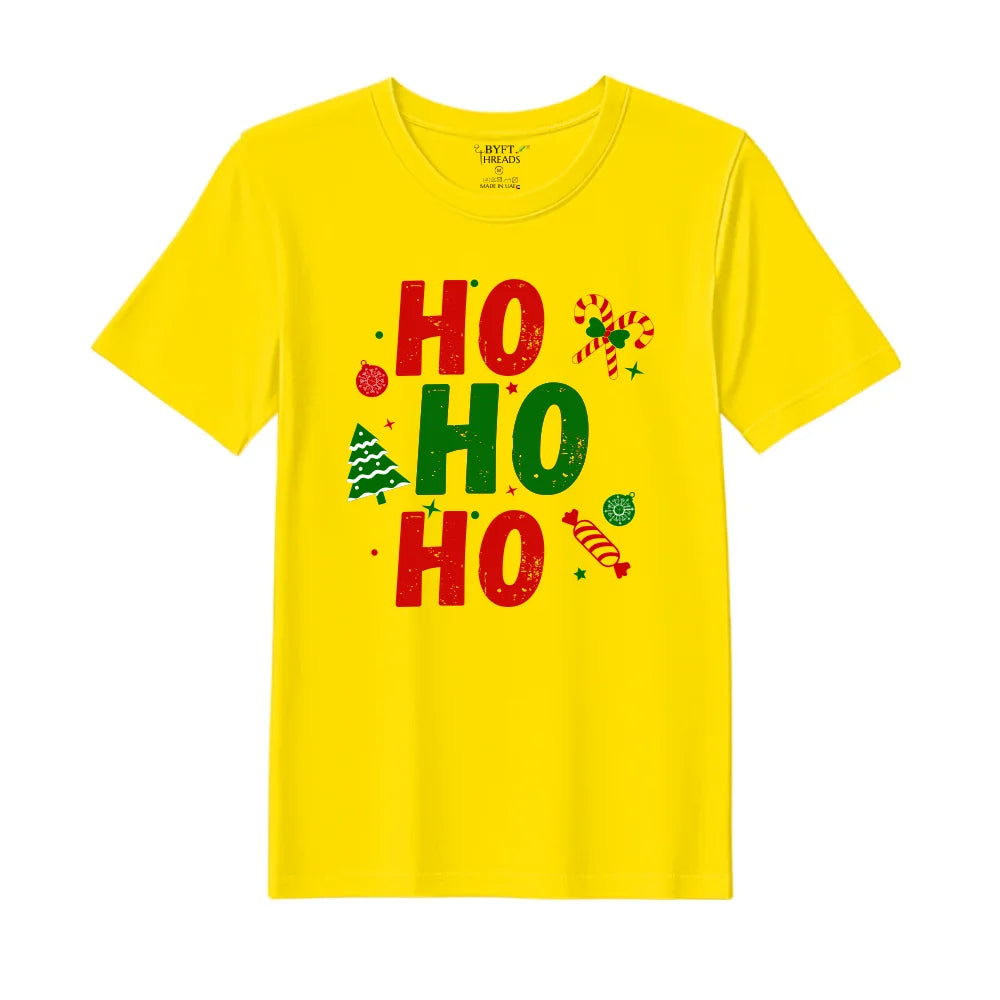 BYFT Threads Printed Christmas - Ho Ho Ho Toffee Designed T-Shirts