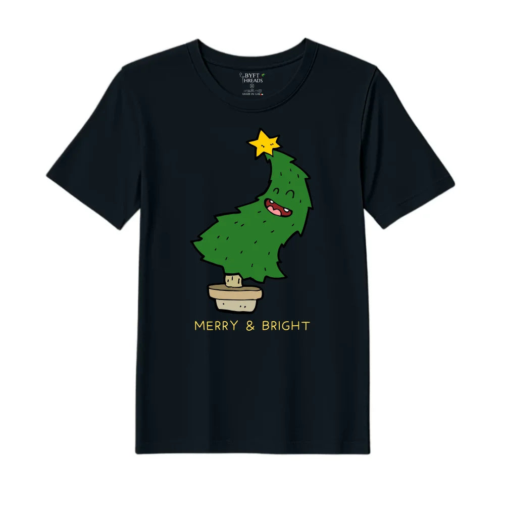 BYFT Threads Printed Christmas - Merry & Bright Designed T-Shirts