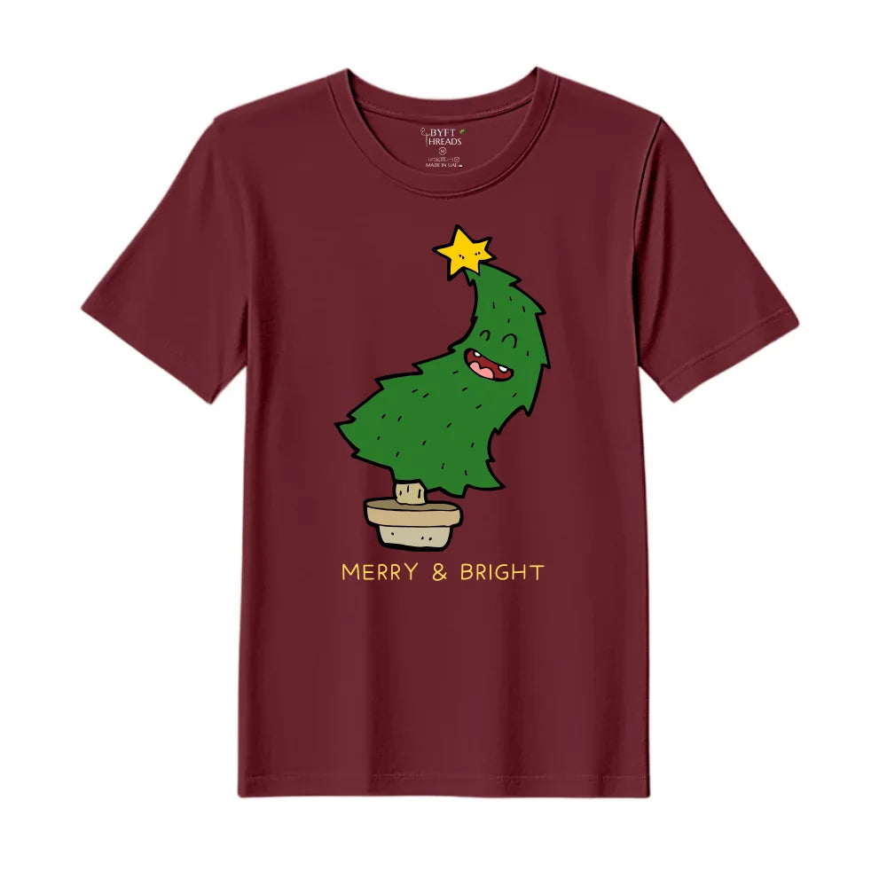 BYFT Threads Printed Christmas - Merry & Bright Designed T-Shirts