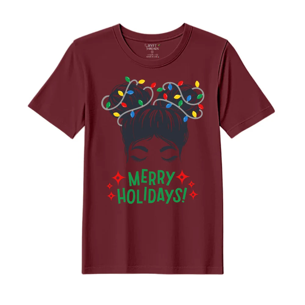 BYFT Threads Printed Christmas - Merry Holidays Designed T-Shirts