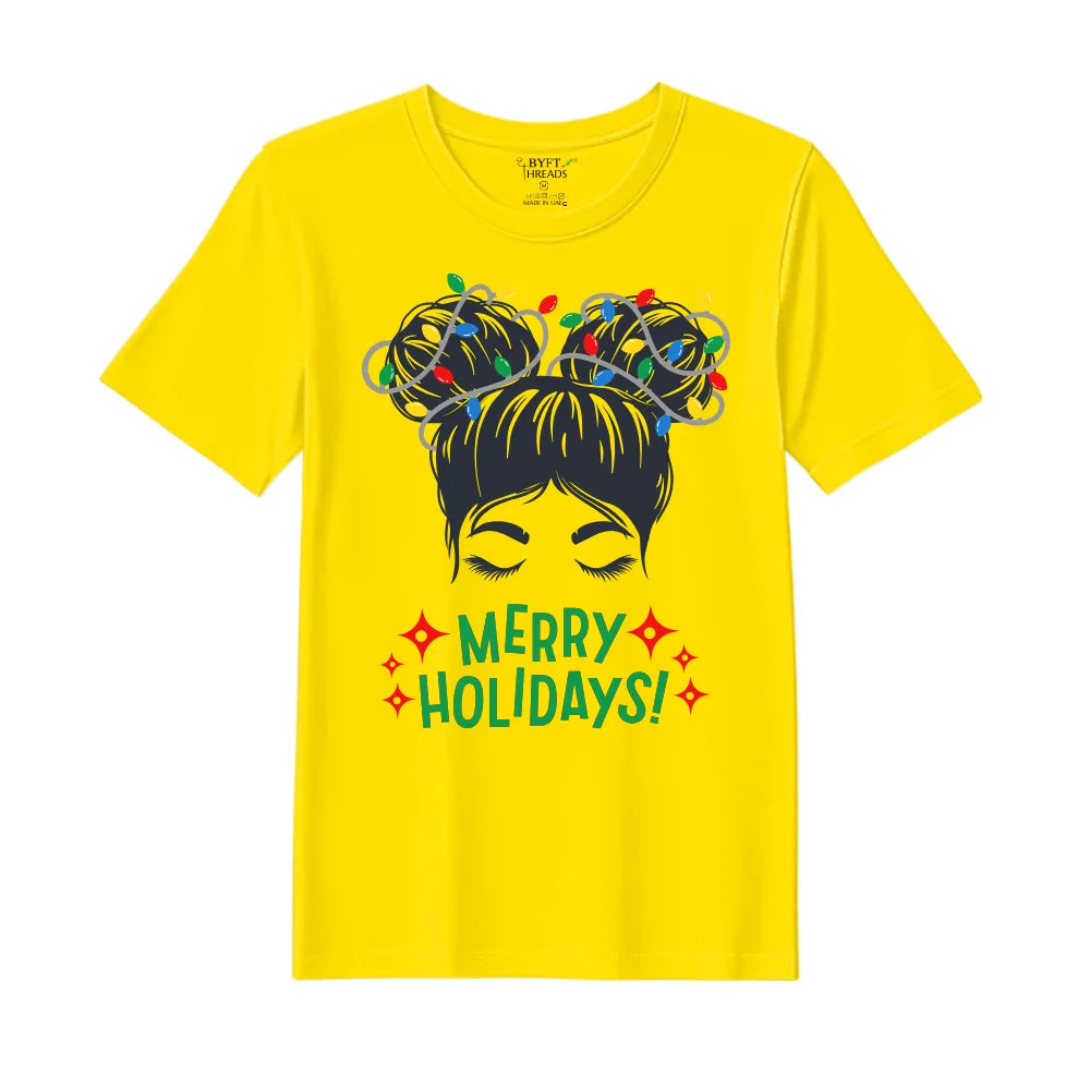 BYFT Threads Printed Christmas - Merry Holidays Designed T-Shirts